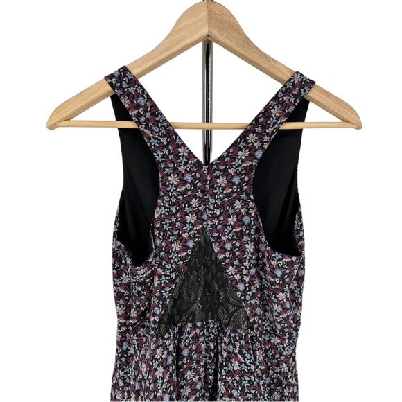 BCBGeneration Floral Sleeveless Tiered Ruffle Lace Inset Dress size 2 - Picture 9 of 13